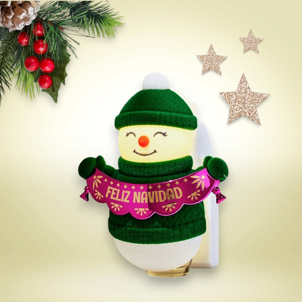 Bath & Body Works Feliz Navidad Snowman Nightlight Wallflower Plug